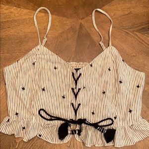 American express crop shirt size large